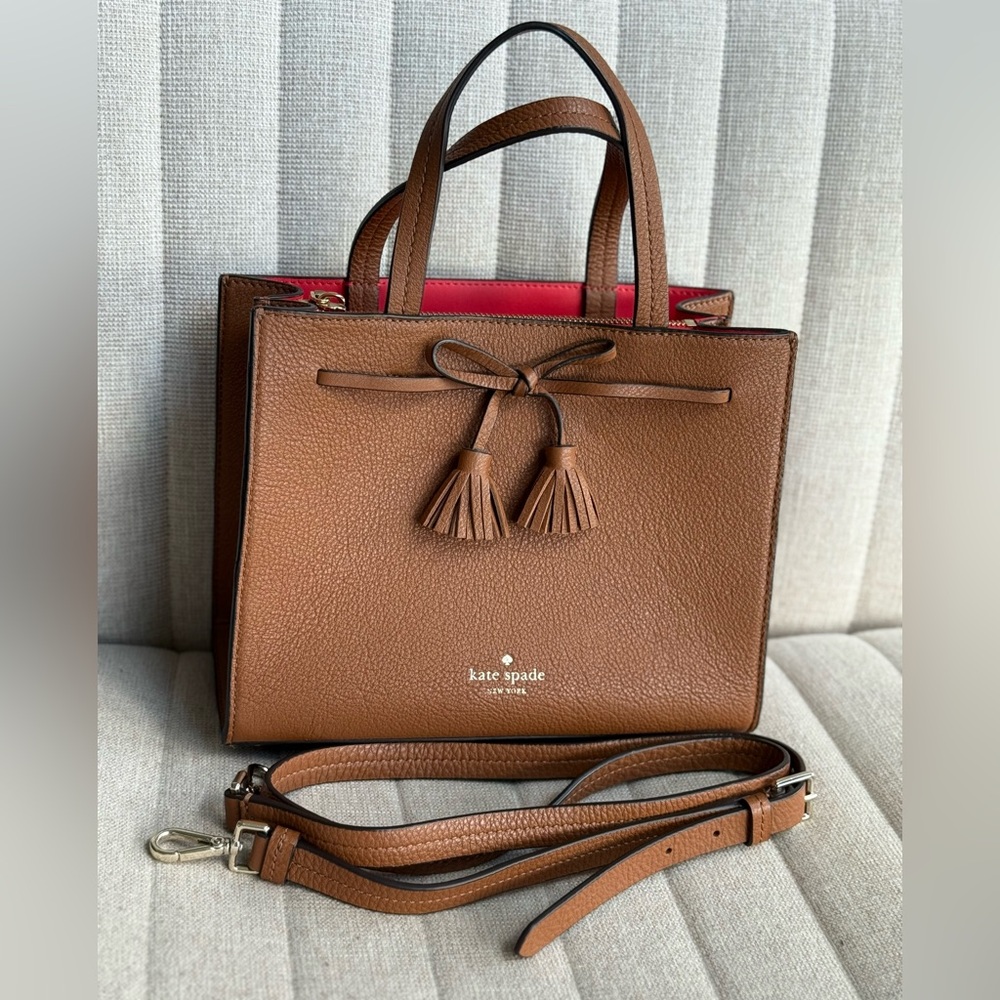Kate Spade Textured Pebble Leather Satchel – Warm Ginger, Gold Hardware, NWOT